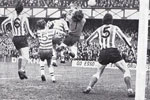 <span class="style1">Reading midfielder Les Chappell heads home to give the 4th Division side a shock lead</span>