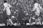 A brilliant reflex save by Jim Montgomery denies The Gunners an equaliser