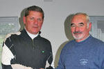 John McPhail receiving prize from Annual Golf Day
